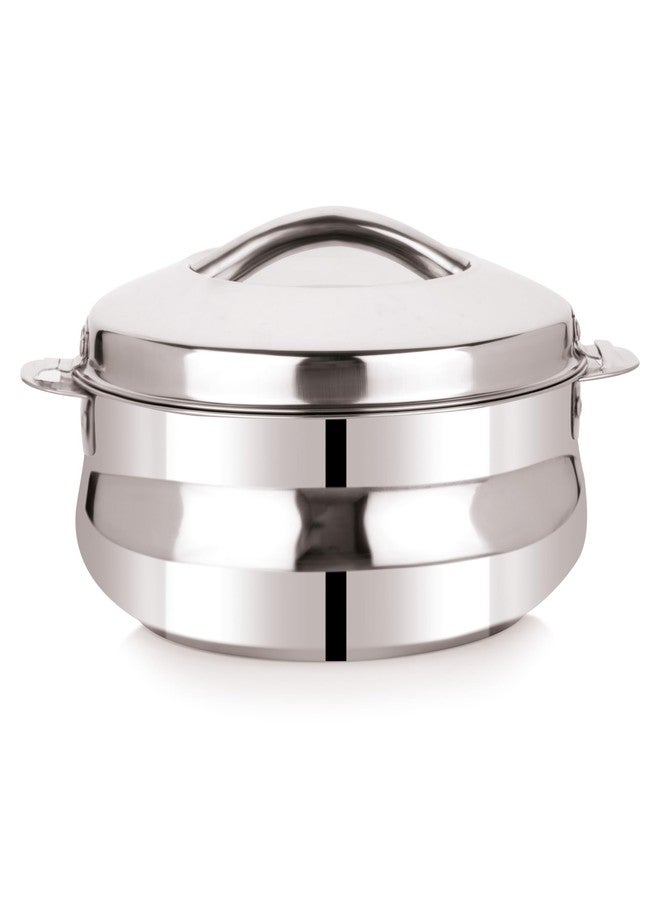 ATTRO Bella Stainless Steel Insulated Casserole Chapati Box with Easy Side Locking Lid Hot & Cold Food Storage Ideal for Home Kitchen & Serving 2000ml- Silver - Image 1